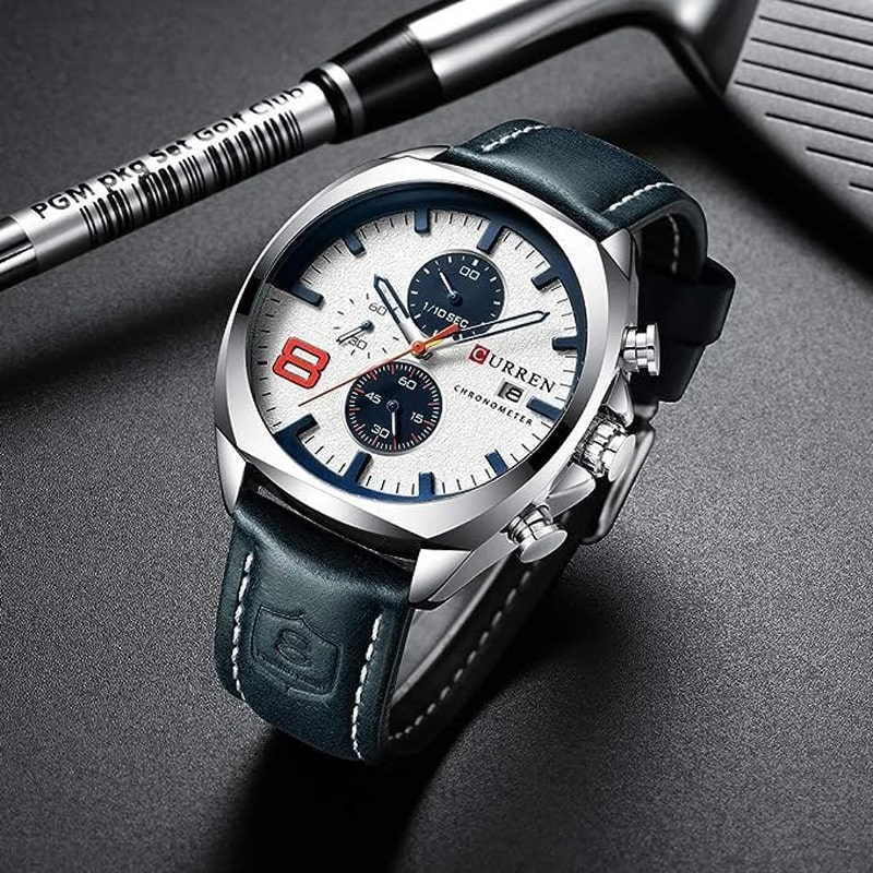 ساعت مچی مردانه کارن 8324 اورجینال سه موتوره کرنوگراف - صفحه سفید