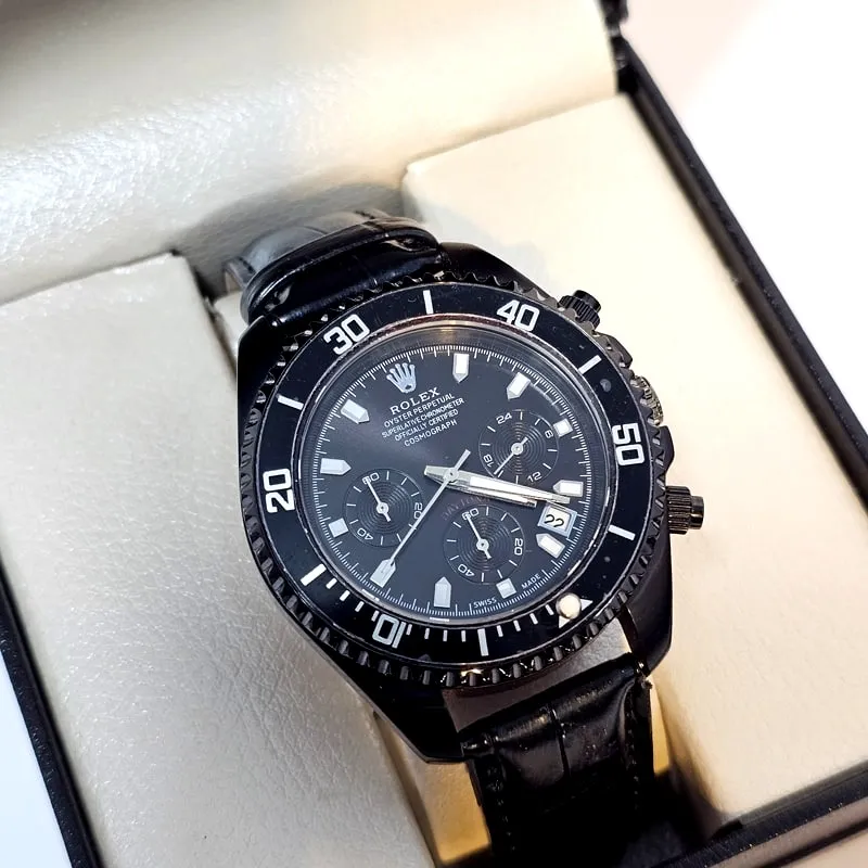 ساعت رولکس بند چرم