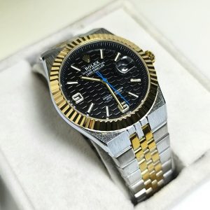 ساعت مردانه رولکس Oyster Perpetual دیت جاست صفحه مشکی
