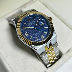 ساعت مردانه رولکس Oyster Perpetual دیت جاست صفحه آبی